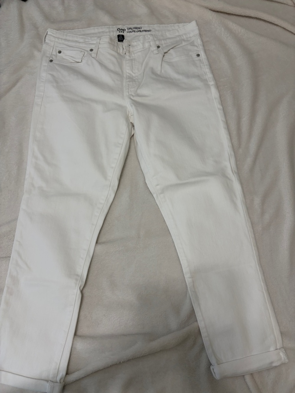 GAP White Boyfriend Jeans - Girlfriend Fit